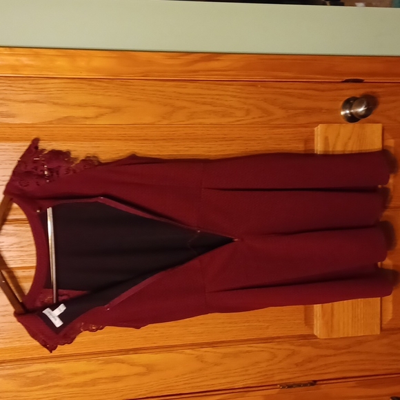 Juniors Speechless Burgundy Dress w/Crocheted Capped Sleeves Size XXL - Picture 13 of 16